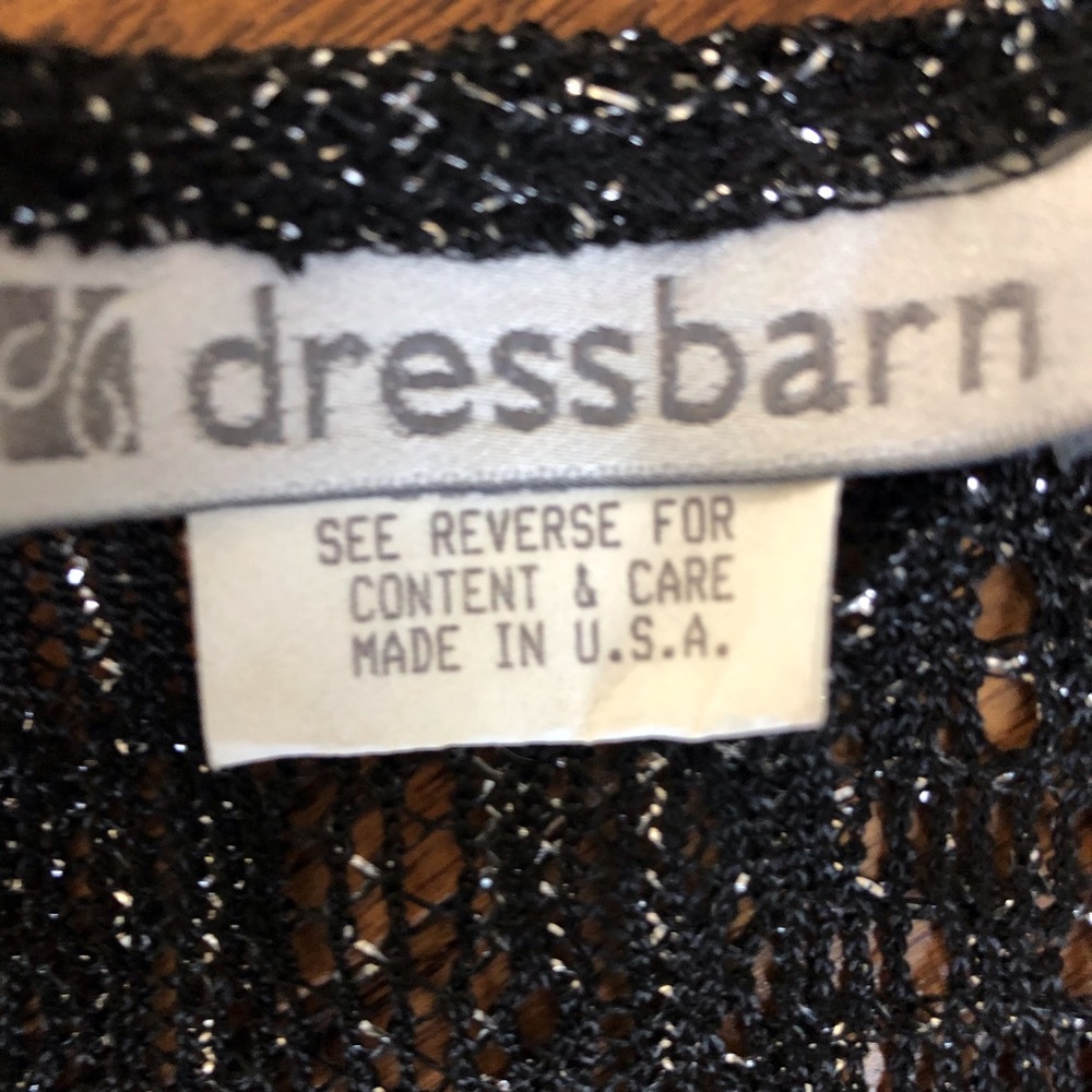 Vintage Dress Barn Black Lace Crop Fringe Blouse 8 - Picture 5 of 8